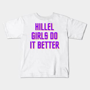 Hillel Girls Do It Better - Purple & Gold Kids T-Shirt